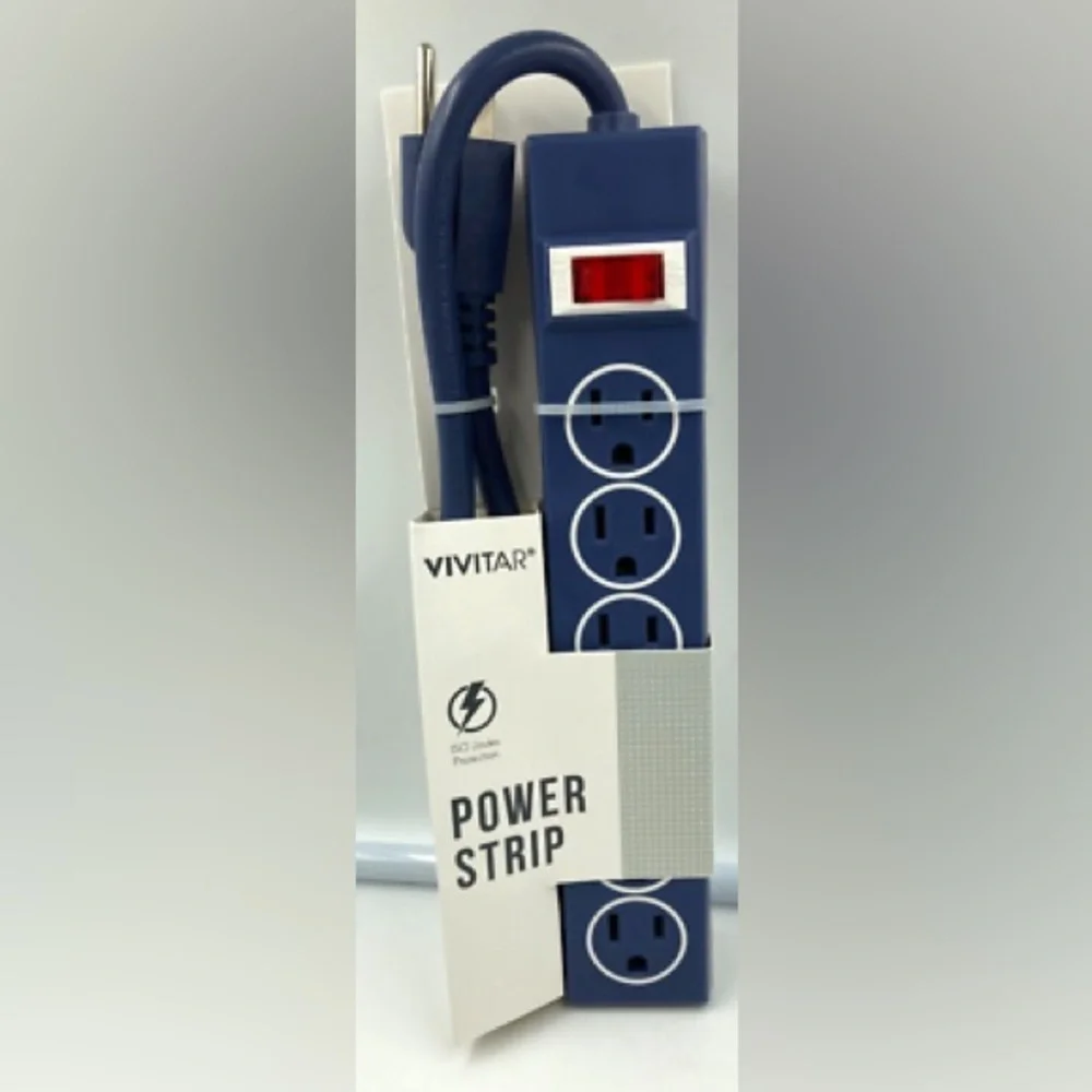 Vivitar 6 Outlet Blue Power Strip Surge Protector – NWT